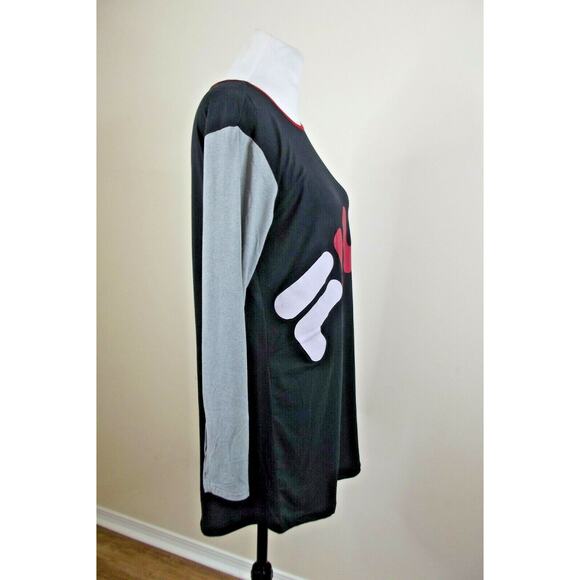 FILA Womens Long Sleep Tee NIGHT SHIRT - Size SMALL - Black Extreme Comfort NWT - Picture 3 of 10